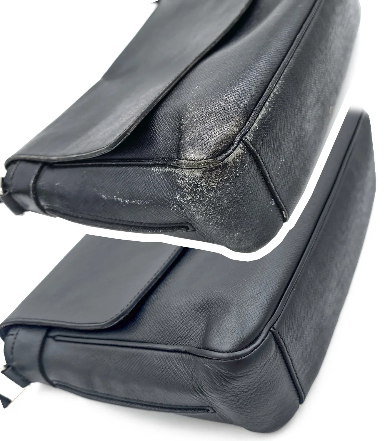 Schwarze Handtasche — Ecke rekonstruiert und nachbearbeitet